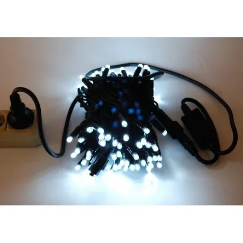 Уличная гирлянда нить 100 LED 10 метров WIMPEX Белая, черный провод - фото 2