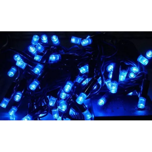 Уличная гирлянда нить 100 LED 10 метров WIMPEX Синяя, черный провод - фото 3