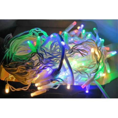 Вулична гірлянда нитка 100 RGB LED 10 метрів WIMPEX кольоровий, Білий дріт - фото 2