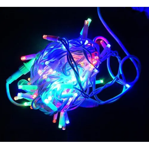 Вулична гірлянда нитка 100 RGB LED 10 метрів WIMPEX кольоровий, Білий дріт - фото 3