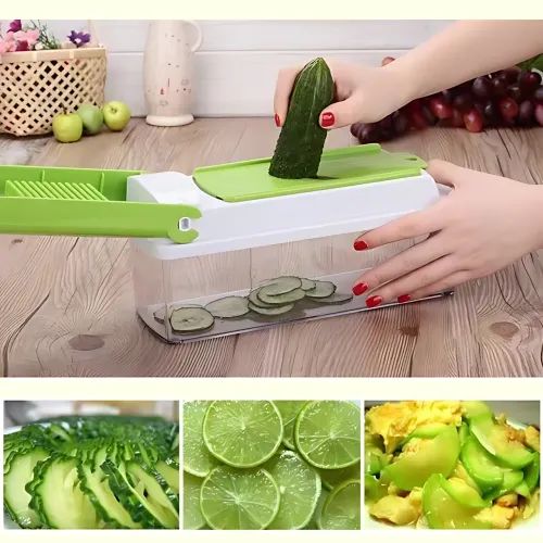 Овощерезка Nicer Dicer Plus, многофункциональная мультирезка из нержавеющей стали для овощей, фруктов, сыра - фото 15