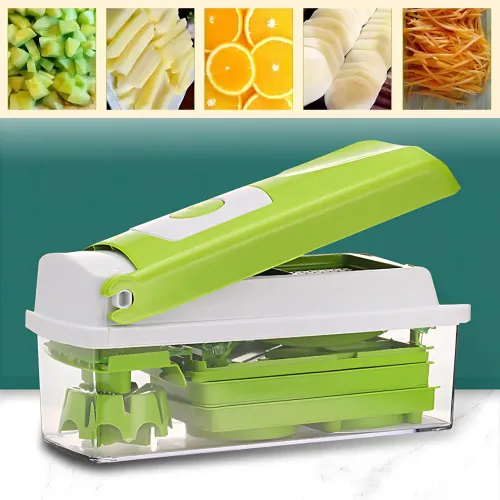 Овочерізка Nicer Dicer Plus, багатофункціональна мультирізка з нержавіючої сталі для овочів, фруктів, сиру