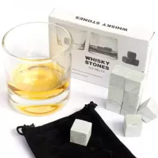 Набір з 9 каміння для охолодження напоїв Whiskey Stones з чохлом
