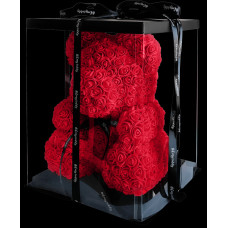 Средний Мишка из роз в КОРОБКЕ 3D Oh My Teddy  25 см высотой