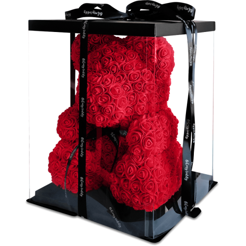 Средний Мишка из роз в КОРОБКЕ 3D Oh My Teddy  25 см высотой - фото 6