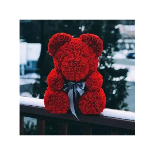 Середній Ведмедик з троянд у КОРОБЦІ 3D Oh My Teddy 25 см заввишки