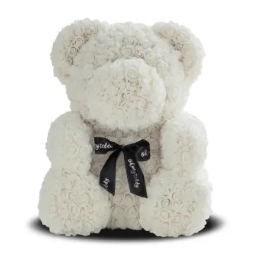 Середній Ведмедик з троянд у КОРОБЦІ 3D Oh My Teddy 25 см заввишки - фото 2