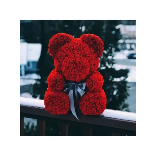 Средний Мишка из роз в КОРОБКЕ 3D Oh My Teddy  25 см высотой