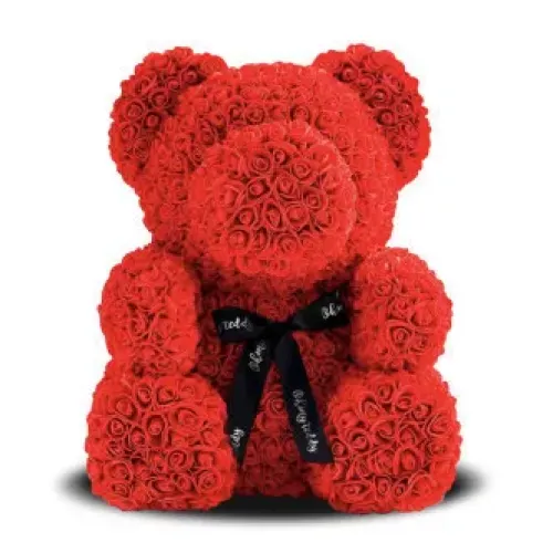 Средний Мишка из роз в КОРОБКЕ 3D Oh My Teddy  25 см высотой - фото 3