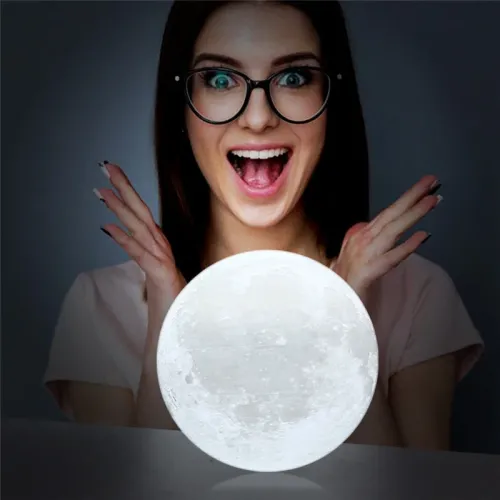 Ночник в виде Луны 3D Moon Light 15см сенсорный 5 режимов - фото 5