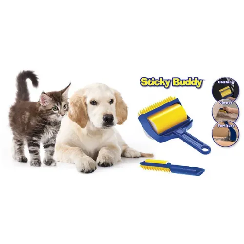 Липкий валі і щітка для прибирання Sticky Buddy, від шерсті і бруду - фото 5