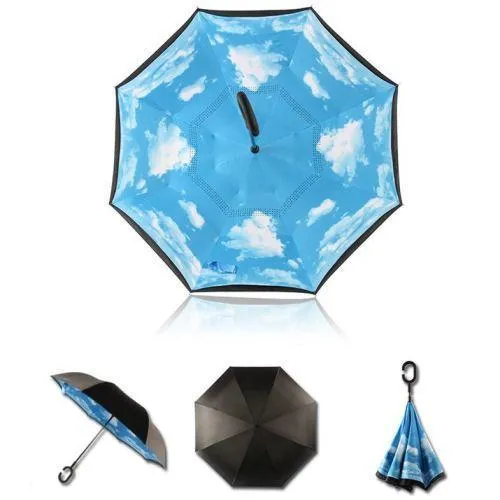 Парасолька навпаки Up-Brella Вітрозахисна парасолька зворотного складання - фото 3