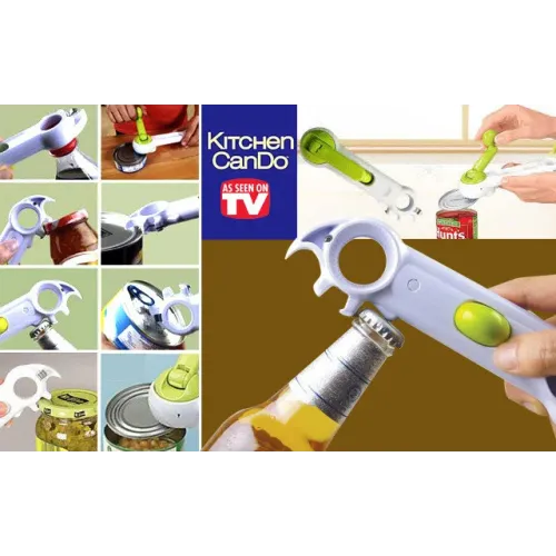 Универсальная открывалка для банок и бутылок механическая Kitchen CanDo 7 в 1, механическая, белая - фото 2
