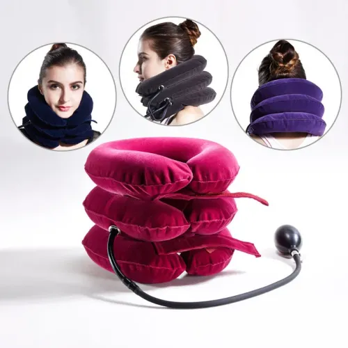 Ортопедичний надувний комір Tractors for cervical Spine, три відділи, коричневий