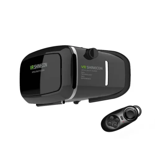 Шлем виртуальной реальности VR BOX Shinecon 6,0 3D с пультом, Черный - фото 2