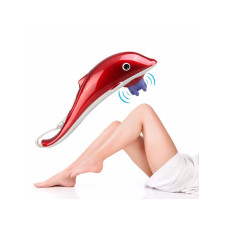 Ручний вібромасажер Dolphin Big (Дельфін великий), 3 насадки, червоний