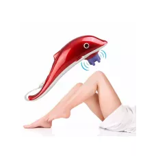 Ручной вибромассажер Dolphin Big (Дельфин большой), 3 насадки, красный