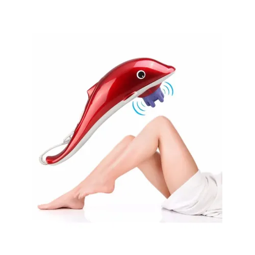 Ручной вибромассажер Dolphin Big (Дельфин большой), 3 насадки, красный