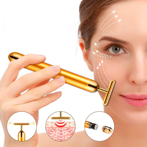 Вібромасажер для обличчя Energy Beauty Bar GOLD іонний, віддання пружності, розгладження зморшок - фото 9