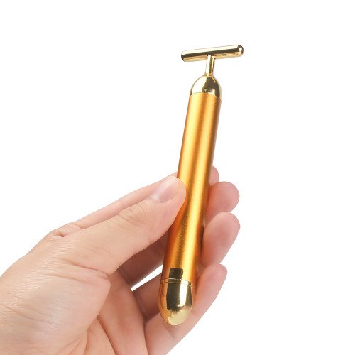 Вибромассажер для лица Energy Beauty Bar GOLD ионный, предание упругости, разглаживание морщин - фото 4