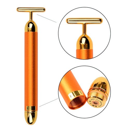 Вибромассажер для лица Energy Beauty Bar GOLD ионный, предание упругости, разглаживание морщин - фото 6