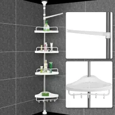 Полиця для ванної кімнати Aidesen Multi Corner, кутова, телескопічна етажерка