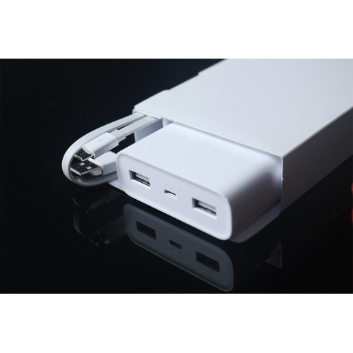 Зовнішній портативний акумулятор Xiaomi 20000 mAh, 2 USB, білий - фото 2