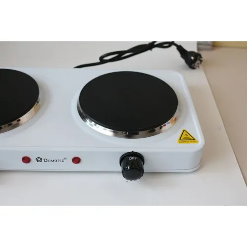 Настільна плита електрична на 2 конфорки Domotec 5822 2000Вт - фото 3