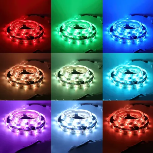 Світлодіодна стрічка 3528 RGB, самоклейні, 5 м, з пультом ДК, IP65, на 300 діодів - фото 4