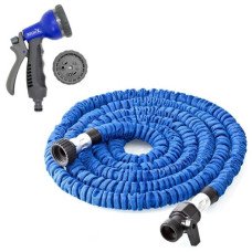 Шланг Xhose растягивающийся 15 м  с поливочной насадкой, голубой