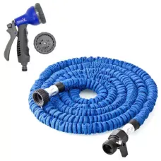 Шланг Xhose розтягується 15 м з поливальної насадкою, блакитний