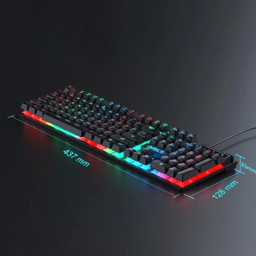 Ігрова клавіатура ZYG-800 LED з підсвіткою, USB, механічна, 104 клавіші, з кнопкою вмикання підсвітки - фото 2