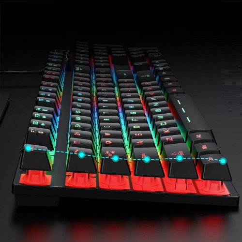 Ігрова клавіатура ZYG-800 LED з підсвіткою, USB, механічна, 104 клавіші, з кнопкою вмикання підсвітки - фото 3