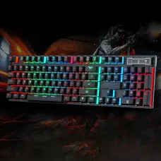 Ігрова клавіатура ZYG-800 LED з підсвіткою, USB, механічна, 104 клавіші, з кнопкою вмикання підсвітки