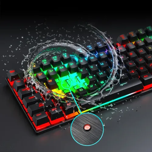 Игровая клавиатура ZYG-800 LED с подсветкой, USB, механическая, 104 клавиши, с кнопкой включения подсветки - фото 3