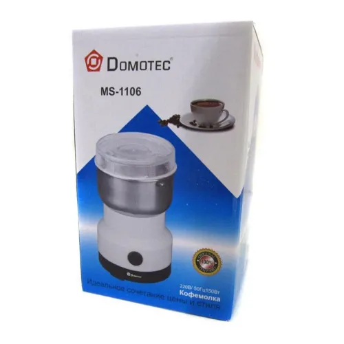 Электрическая кофемолка Domotec MS 1106, 150 Вт, Белая - фото 2