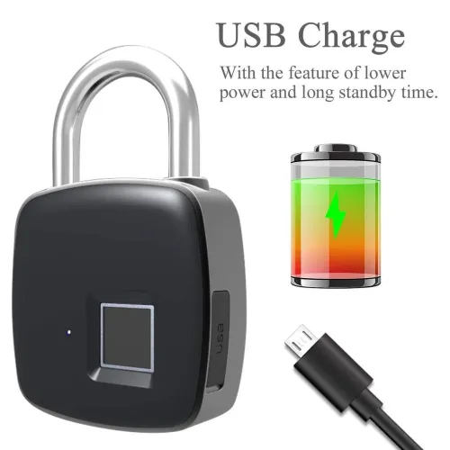 Розумний біометричний замок з відбитком пальця USB Rechargeable Smart Keyless Fingerprint Lock - фото 3