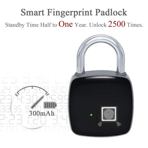 Розумний біометричний замок з відбитком пальця USB Rechargeable Smart Keyless Fingerprint Lock - фото 4