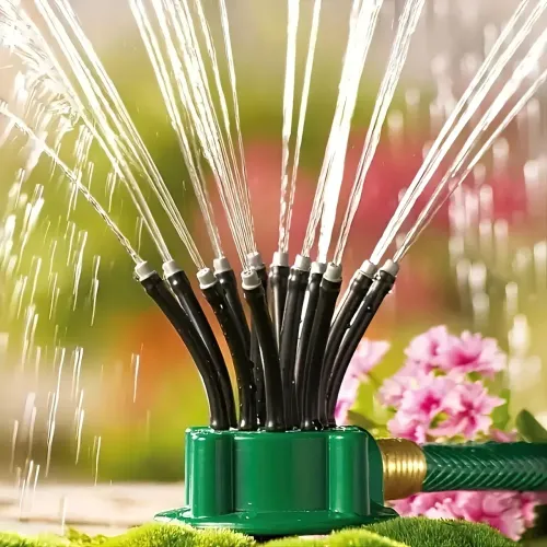 Спринклерный ороситель Sprinklers 360, распылитель для газона до 35 кв. метров, 12 насадок - фото 2