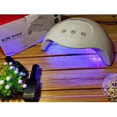 LED лампа для полімеризації гелів та лаку SUN 5 Mini, для нігтів, з таймером, 24W, сенсорна, Біла