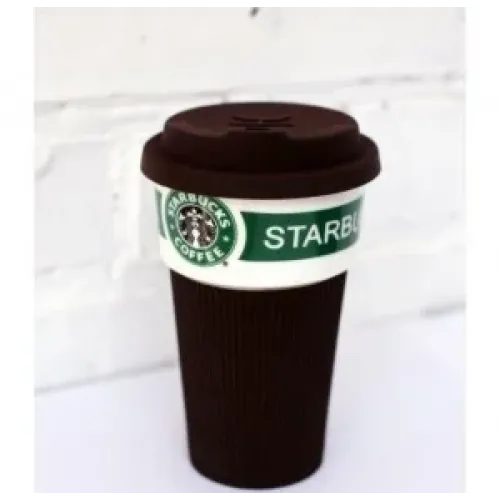Чашка керамічний кухоль Starbucks Brown Старбакс з термоізоляцією - фото 2