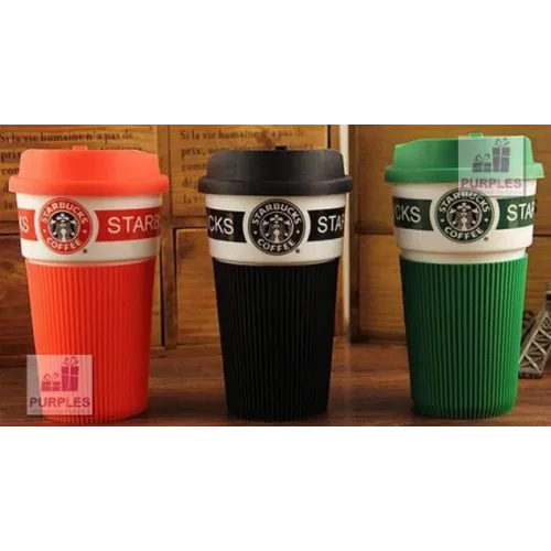 Чашка керамічний кухоль Starbucks Brown Старбакс з термоізоляцією - фото 4