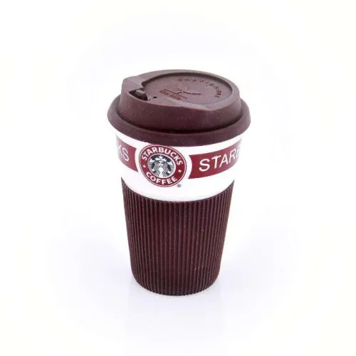 Чашка керамічний кухоль Starbucks Brown Старбакс з термоізоляцією - фото 5