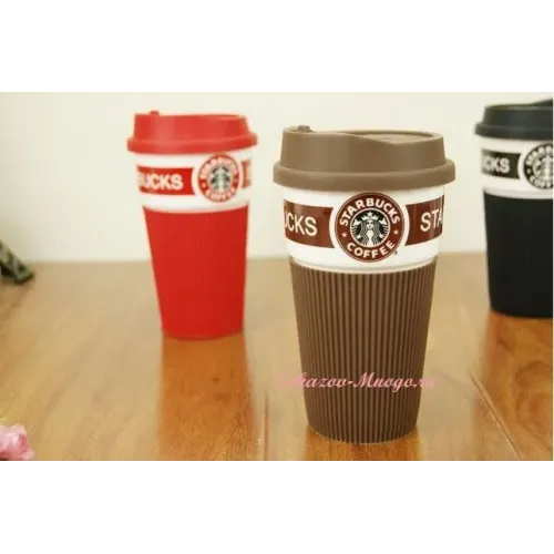 Чашка керамічний кухоль Starbucks Brown Старбакс з термоізоляцією - фото 3