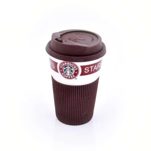 Чашка керамічний кухоль Starbucks Brown Старбакс з термоізоляцією - фото 5