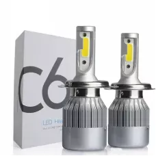 Набор автомобильных светодиодных LED H4 ламп TOP LED PRO С6 H4, холодный свет