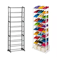 Полиця для взуття Amazing Shoe Rack на 30 пар, 10 полиць, складаний стелаж, білий