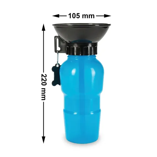 Бутылка поилка для животных PET BOTTLE с тарелкой, 500 мл, разные цвета - фото 6