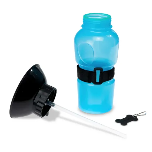 Бутылка поилка для животных PET BOTTLE с тарелкой, 500 мл, разные цвета - фото 3