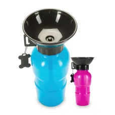 Бутылка поилка для животных PET BOTTLE с тарелкой, 500 мл, разные цвета